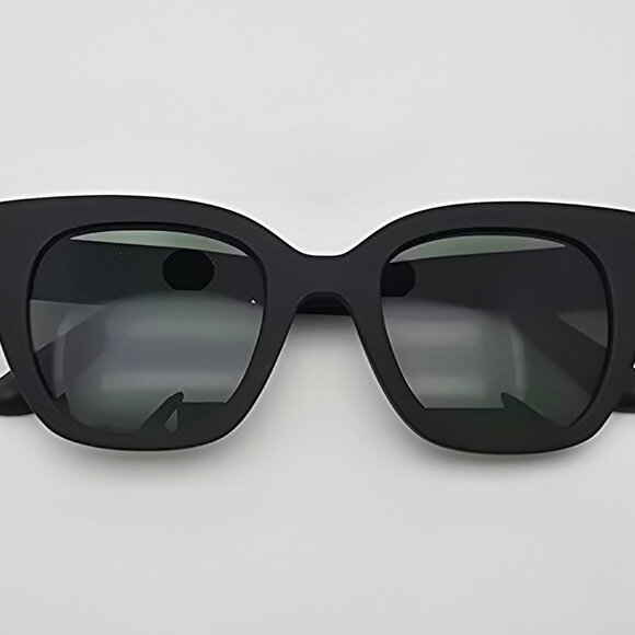 Toms Sydney Traveler Collection Black Frame Green Lens Cat Eye Sunglasses w Case - Picture 13 of 16